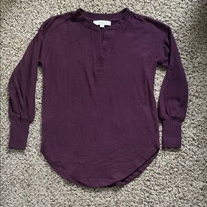 Purple V-neck Tunic Sweater
